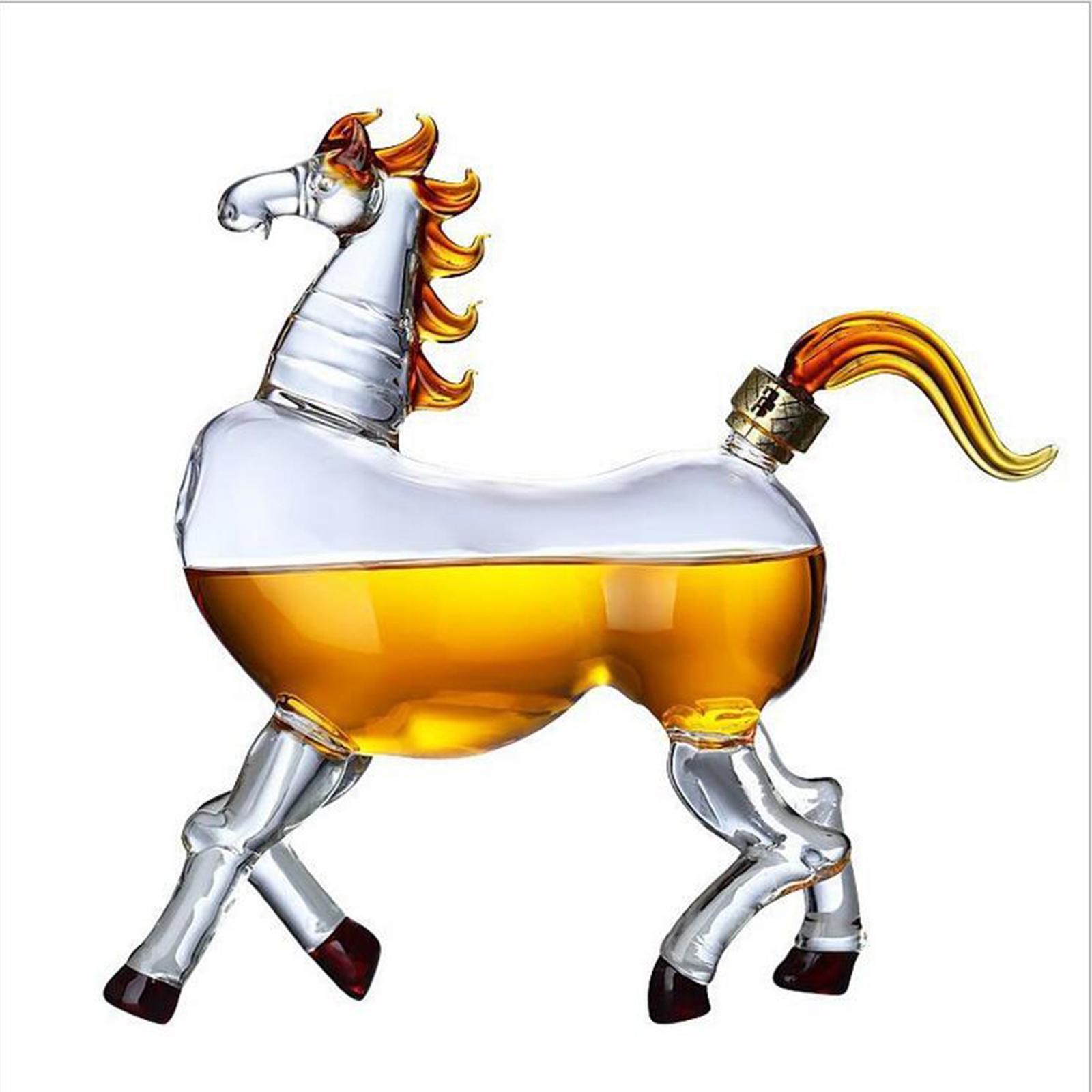 Creative Horse Shape Decanter Animal Liquor Bottle 1000ml Holder Container