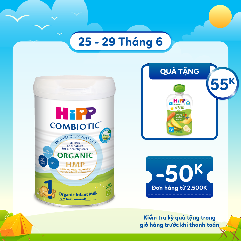 Sữa bột công thức HiPP 1 Organic Combiotic 800g