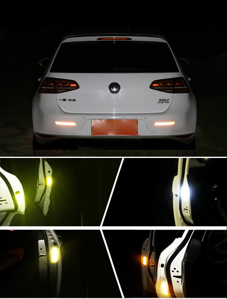 Bộ 4 tem phảm quang báo hiệu cửa xe đang mở nhiều màu