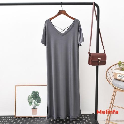 Váy đầm nữ ngắn tay cổ tim chéo lưng vải Modal mềm mại thoáng mát mặc mùa hè mã VAV0300