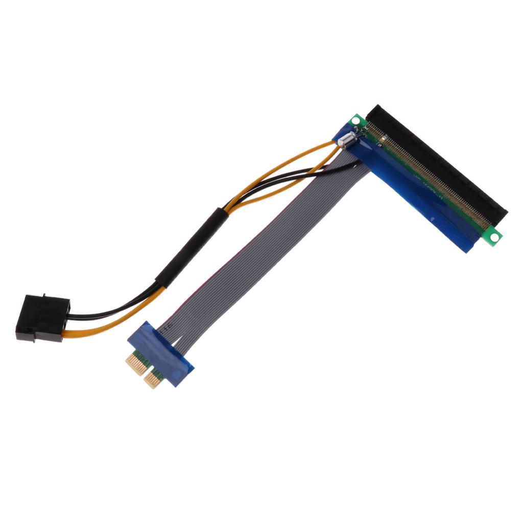 PCI-E 1x to 16x Powered PCIe Extender Adapter Riser Card Flexible Cable