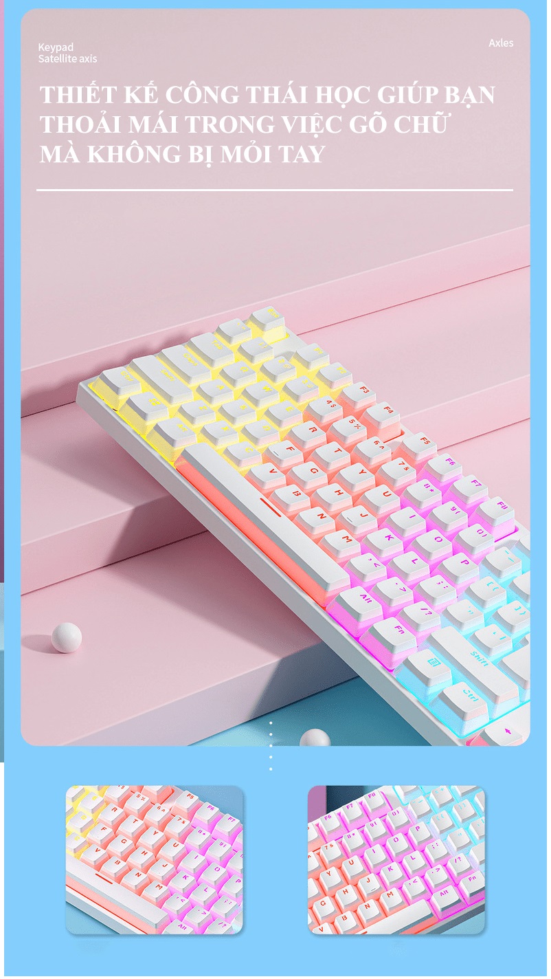 Bàn phím cơ Blue Switch ZIFRIEND KA102T với thiết kế full size 104 phím sử dụng keycap pudding xuyên led cực đẹp - JL - HÀNG CHÍNH HÃNG