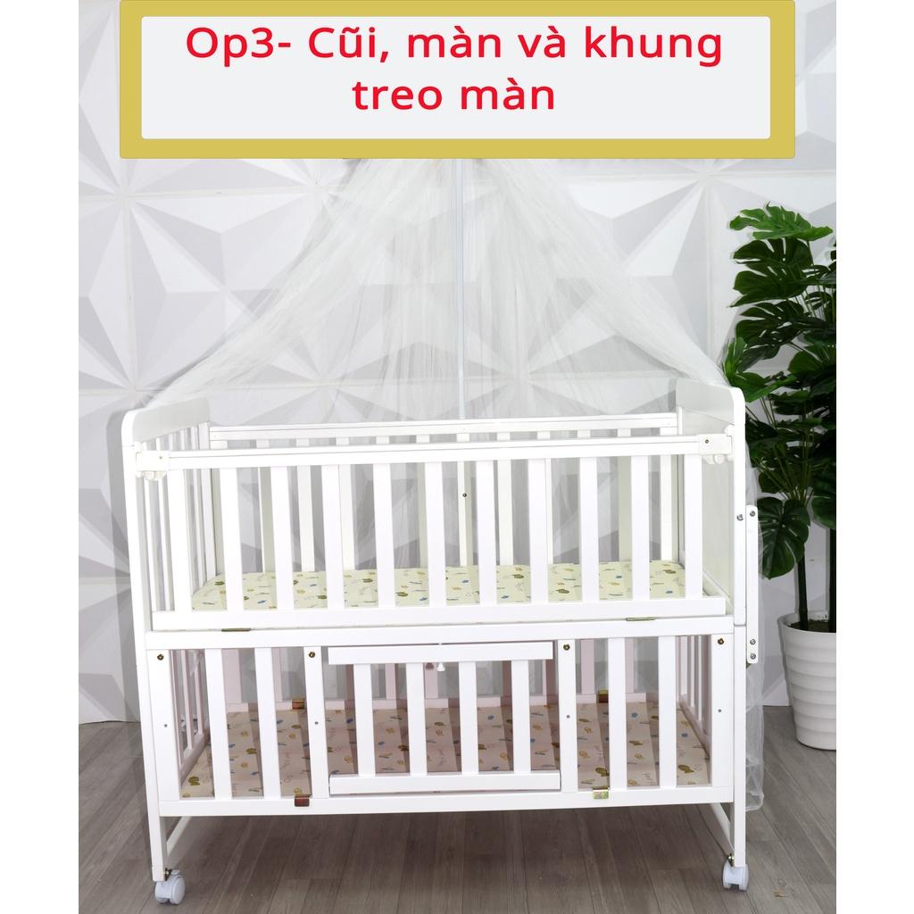 Nôi Cho Bé S318 Hatato BH-2năm dùng cho bé từ 0-4 tuổi 6 chức năng có thể làm nôi cho trẻ sơ sinh và quây cũi cho bé