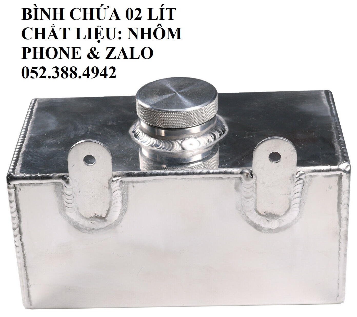 Thùng chứa dung dịch rửa kính xe hơi.  Chất liệu: NHÔM. Dung tích: 02 LÍT.  English.  Car Washers Wash Bottle.  Aluminium Windscreen Wash Bottle 2L Polished Intercooler Spray Tank Universal Car Parts.