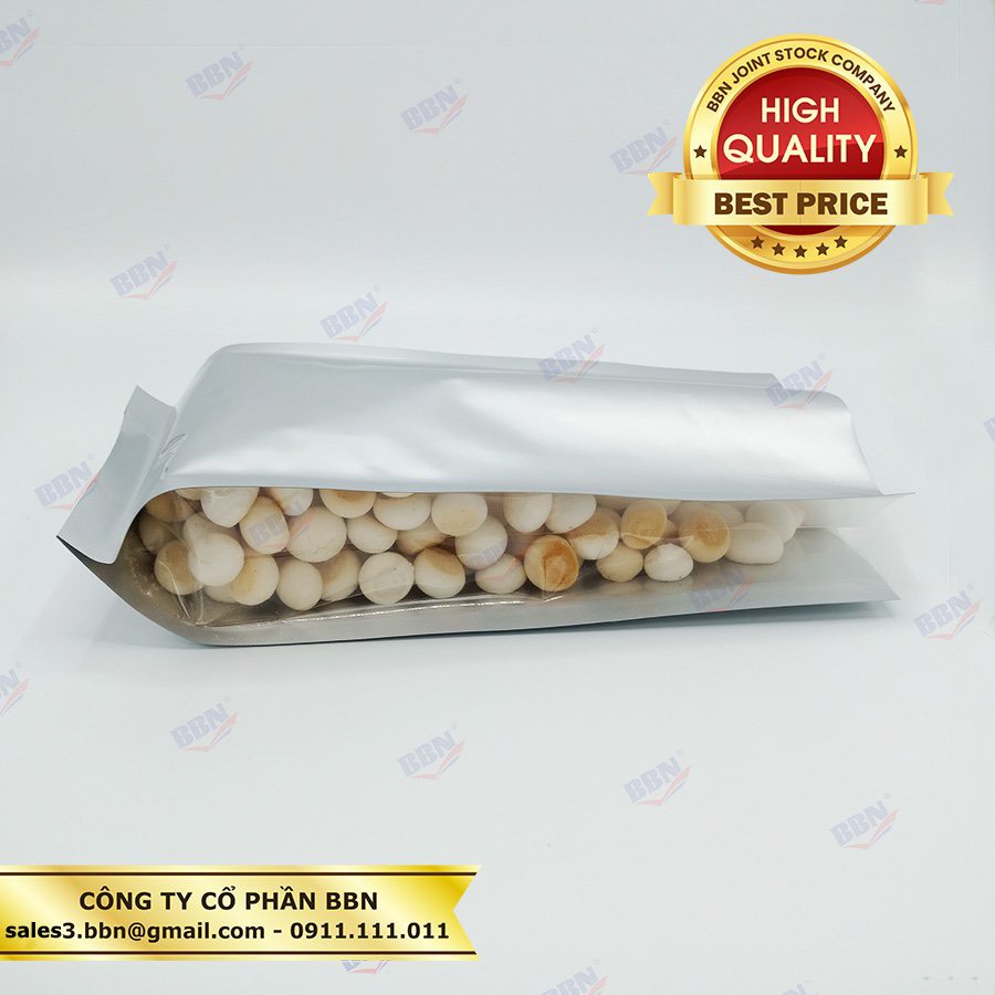 Túi 4 biên nhôm hong trong 14x30 đựng cà phê 500gr 