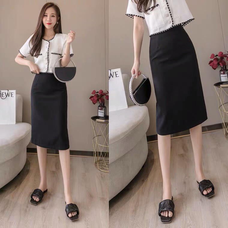 CHÂN VÁY CÔNG SỞ DÀI XẺ SAU CAO CẤP , SIÊU SANG
