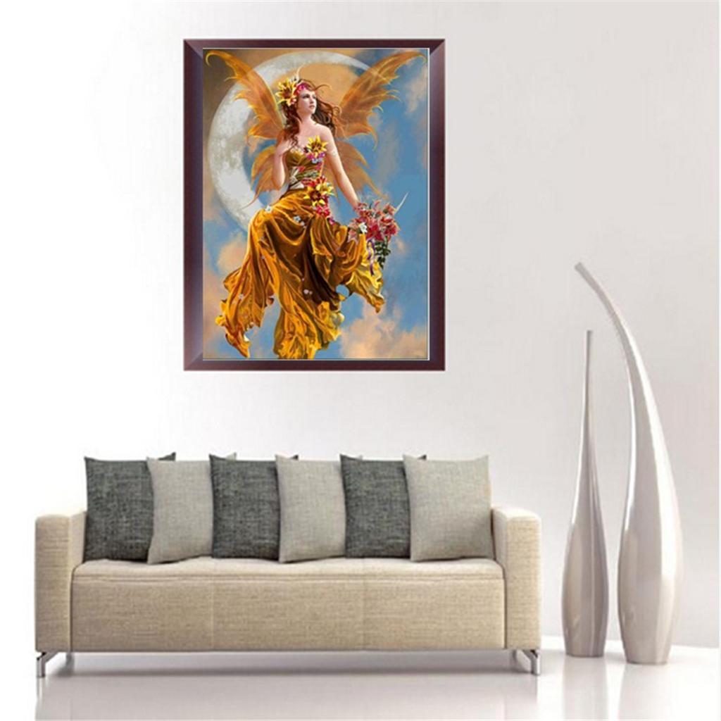 2 Sets DIY 5D Diamond Painting, Fancy Flower Fairy Rhinestone Diamond Embroidery