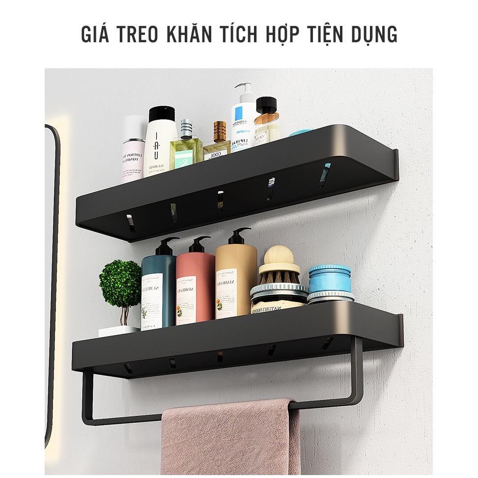 Kệ Nhà Tắm Cao Cấp Phong Cách Bắc Âu, Dán Tường Tiện Dụng, Không Khoan Đục