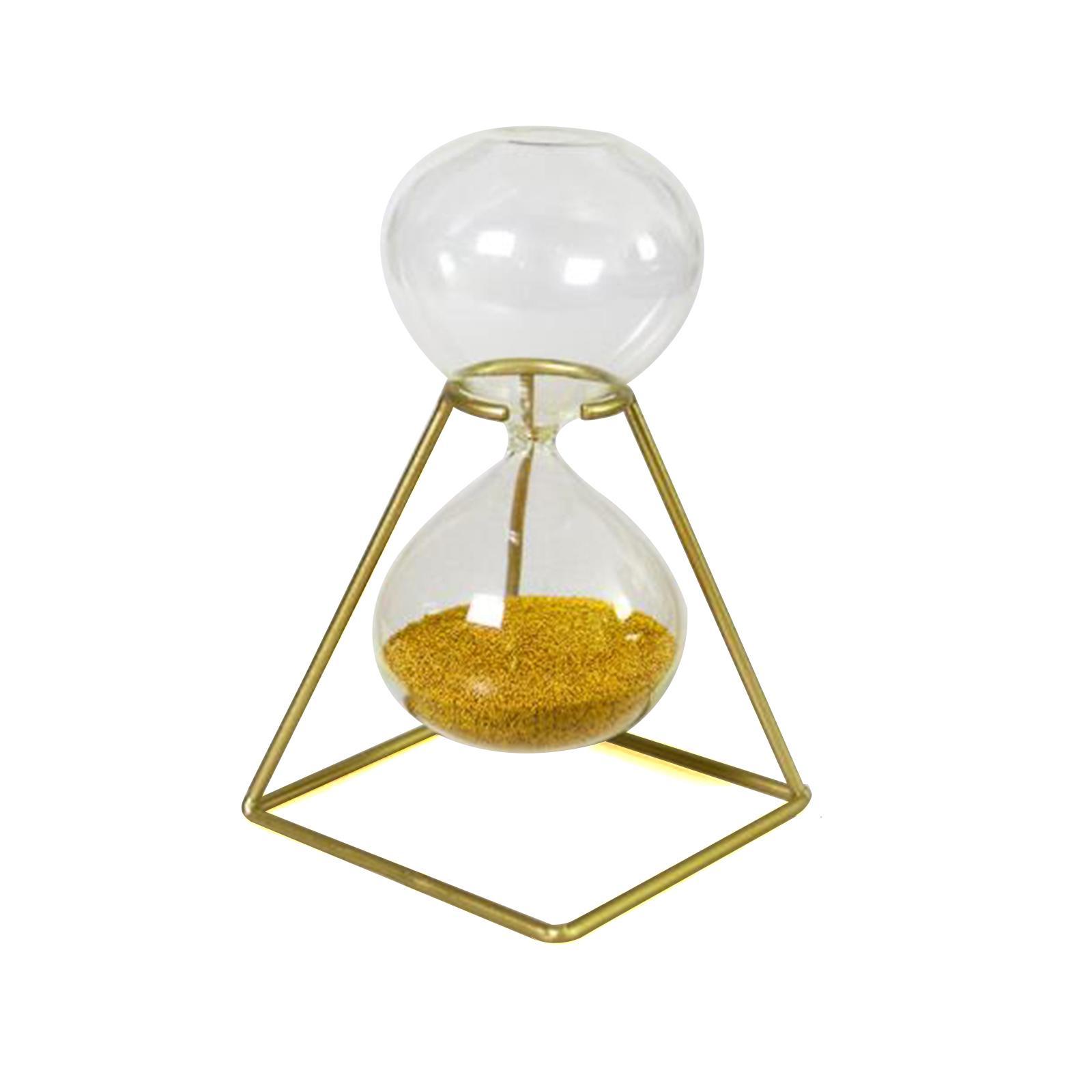 Nordic Golden Hourglass Ornament with rack Decorative Glass for Decor