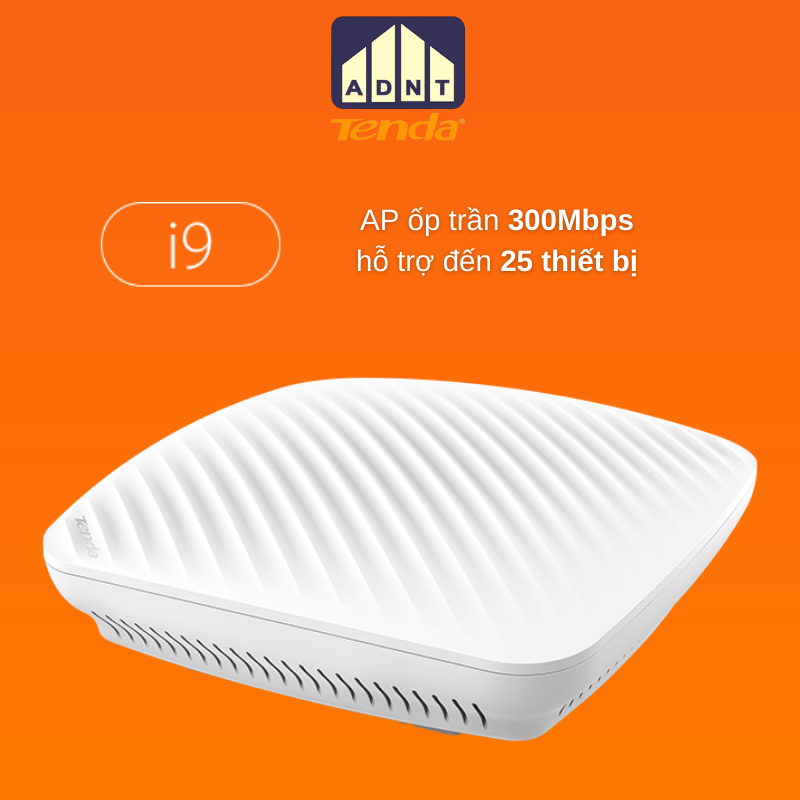 Bộ phát sóng wifi ốp trần tốc độ cao chuẩn 300 Mbps Wireless Router I9 v2.0 Tenda hàng chính hãng