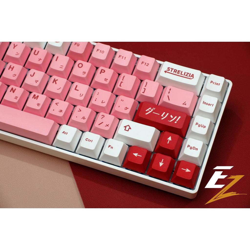 Keycap Cho Bàn Phím Darling Hồng Cherry Profile Thick PBT 125 Phím