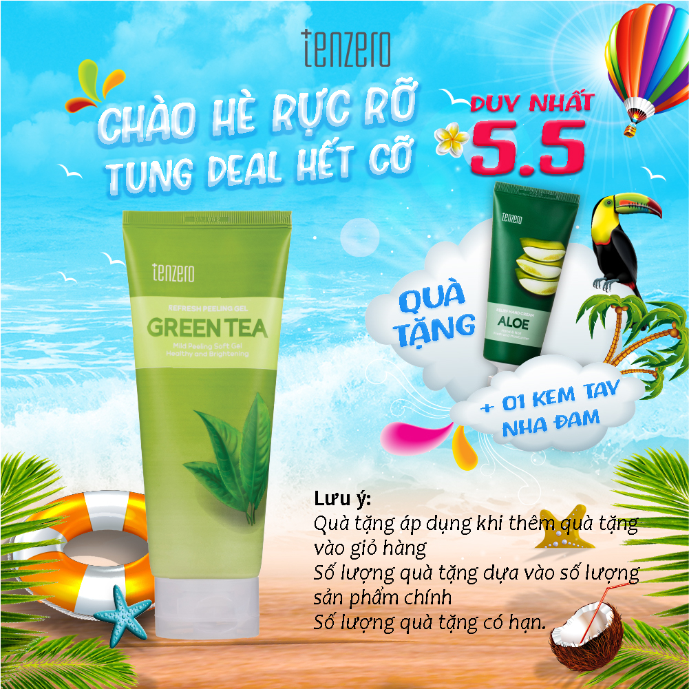 Gel Tẩy Tế Bào Chết Trà Xanh Tenzero Refresh Peeling Gel Green Tea 180ml