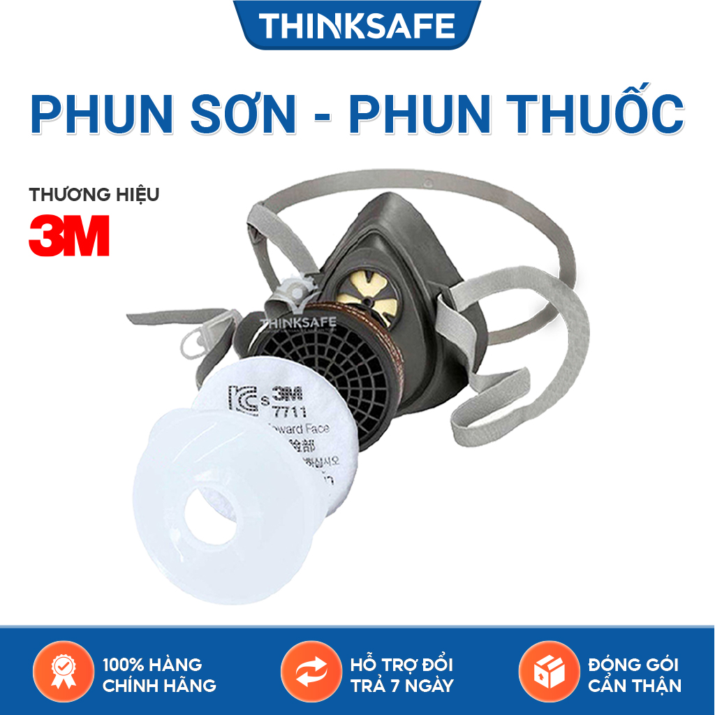 Mặt nạ phòng độc 3M 3200 kèm phin lọc 3301K-100, lọc hữu cơ/ACID mặt nạ phun thuốc bảo vệ thực vật, hơi sơn, hóa chất