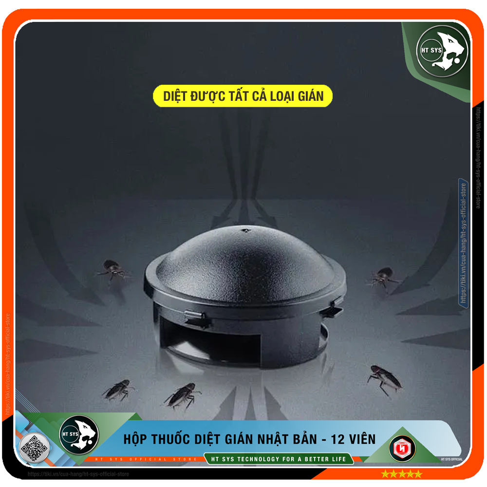 Thuốc Diệt Gián Nhật Bản HT SYS EARTH - Hộp 12 Viên - Cách Diệt Gián An Toàn Hiệu Quả Cho Con Người Và Vật Nuôi