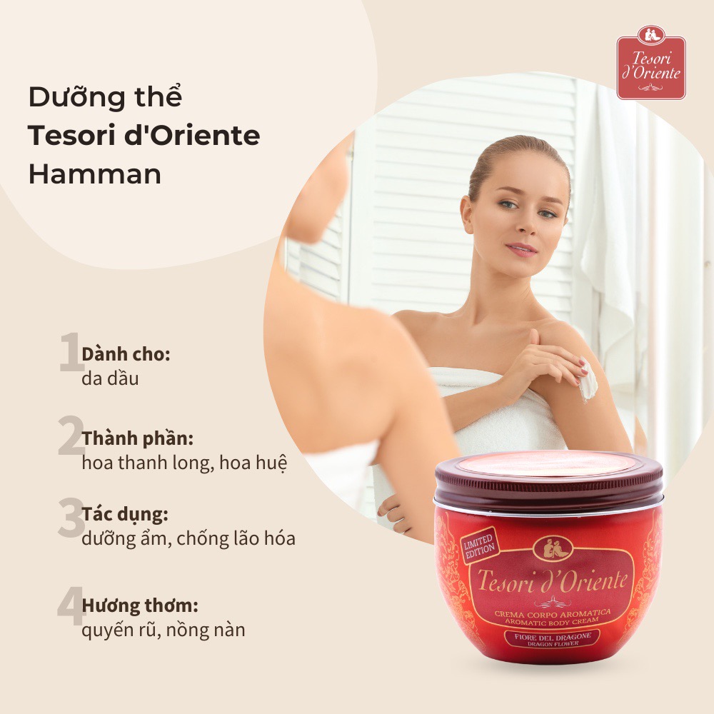 Kem Dưỡng Thể Body Tesori D'Oriente Hương Nước Hoa 300ml Chính Hãng