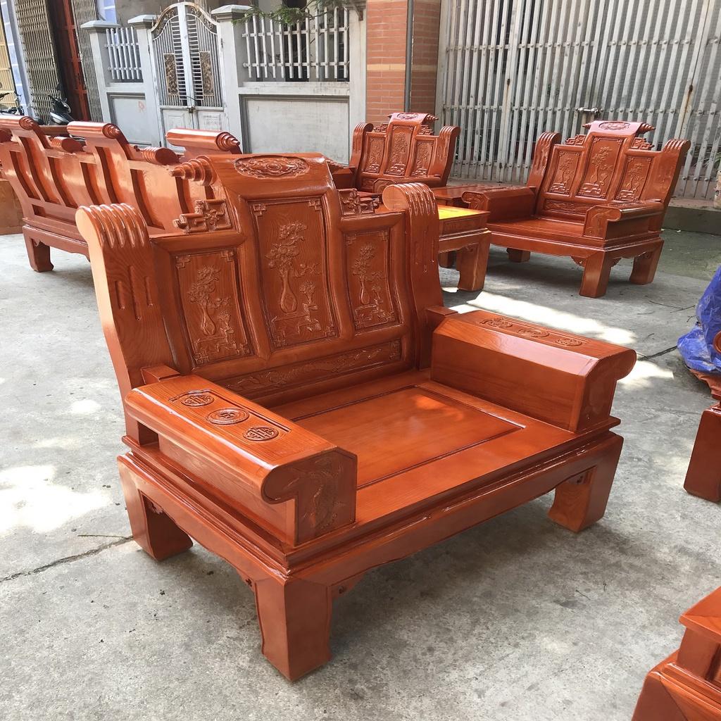Bộ Bàn Ghế Âu Á Chương Cuốn Thư Gỗ Sồi Nga