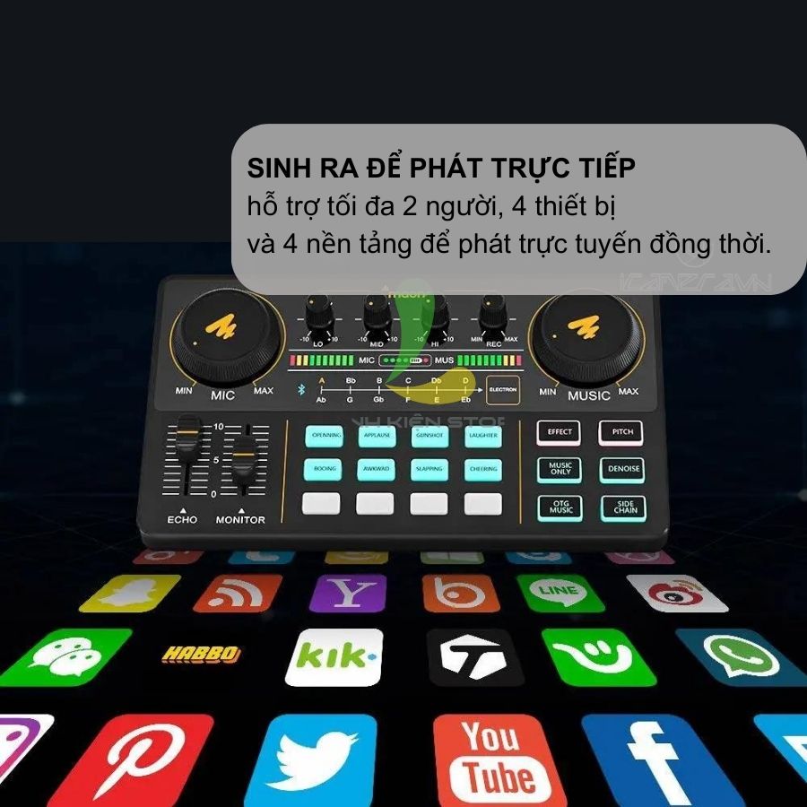 Maono AM200 Sound Card - Bàn Trộn Âm Thanh Cho Thu Âm, Livestreams, Podcast - Hàng chính hãng