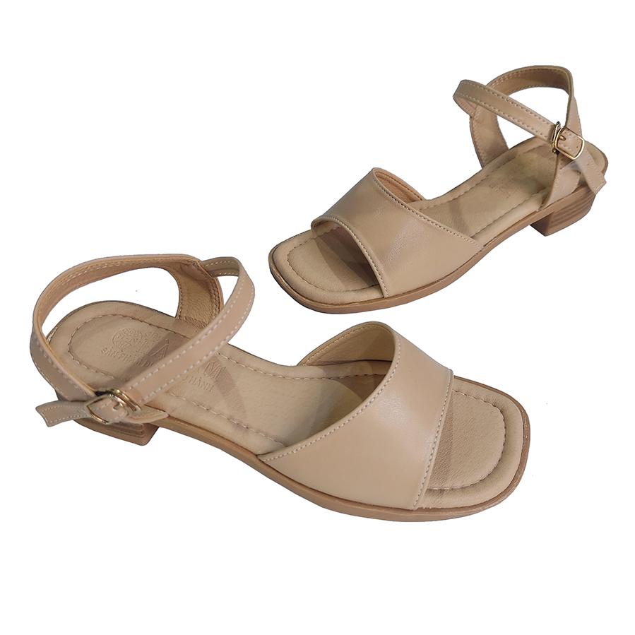 Giày Sandal Nữ Cao Gót Da Bò Thật TiTi ĐÔ Cao Cấp 3cm DNU2178