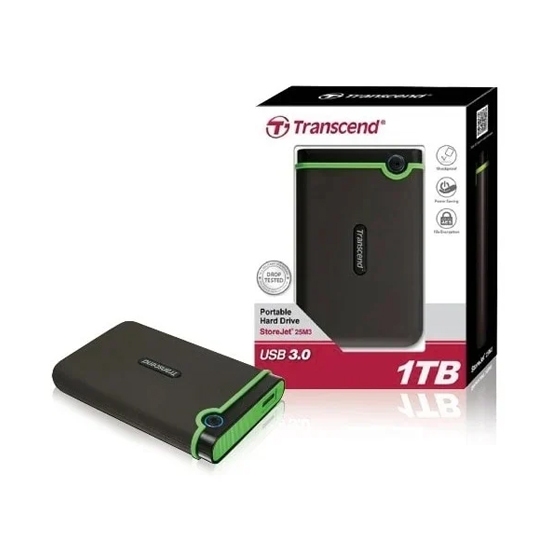 Ổ cứng gắn ngoài HDD Transcend Slim StoreJet M3S 1TB SATA3 2.5'' - Hàng chính hãng