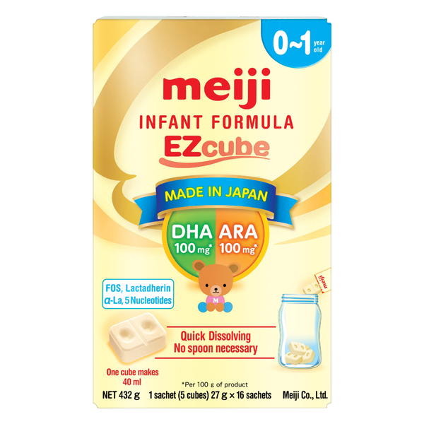 Sữa bột Meiji Infant Formula Ezcube hộp 432g