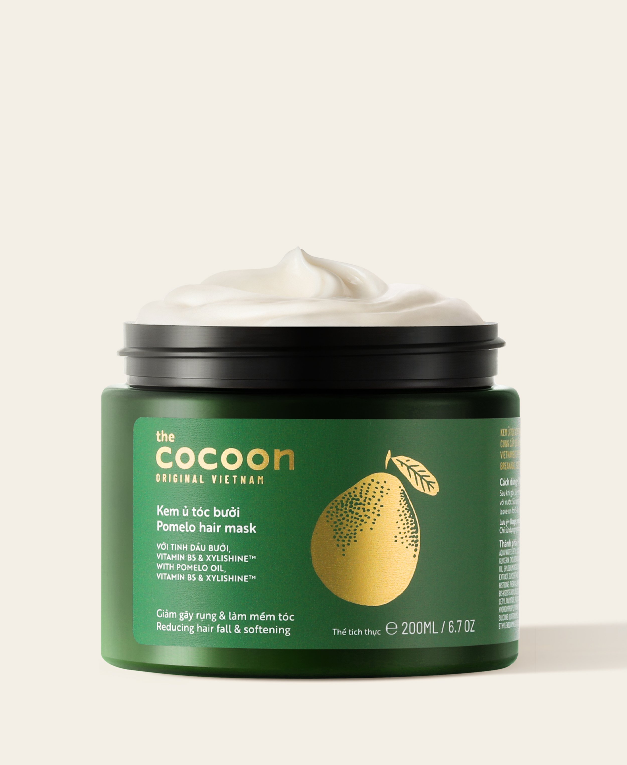 Kem ủ tóc bưởi Cocoon giảm gãy rụng, làm mềm tóc 200ml thuần chay