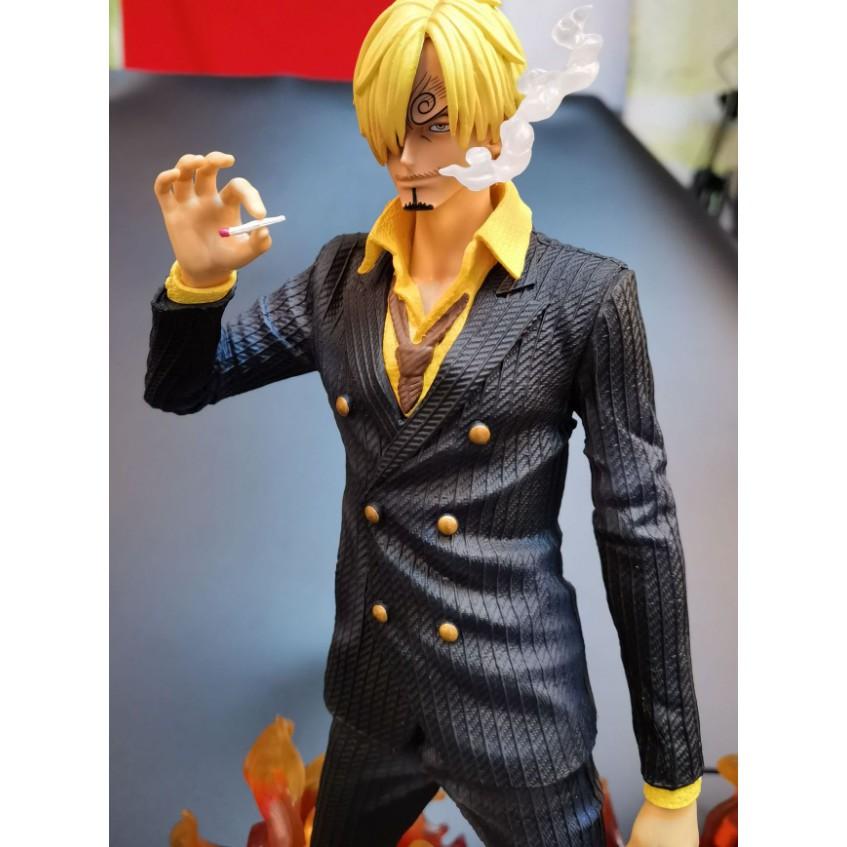 Mô hình One Piece - Sanji chân đen có led sắc nét màu đậm áo lửa đỏ tươi 38cm