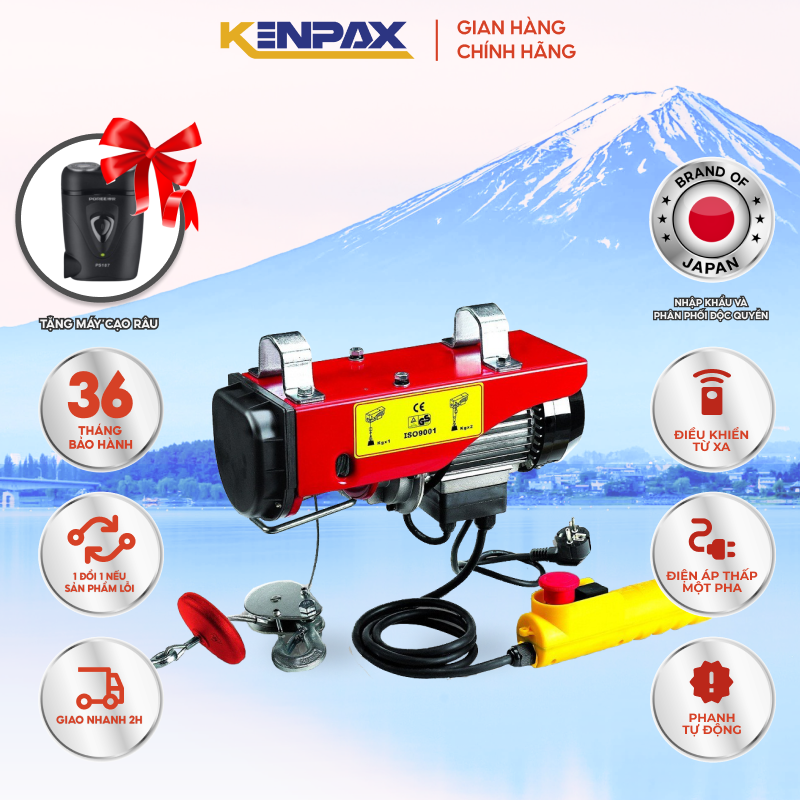Tời Điện Hỗ Trợ Nâng Hạ Hàng Hóa Kenpax Tải Trọng 200/300/400/500/600/800/1000kg