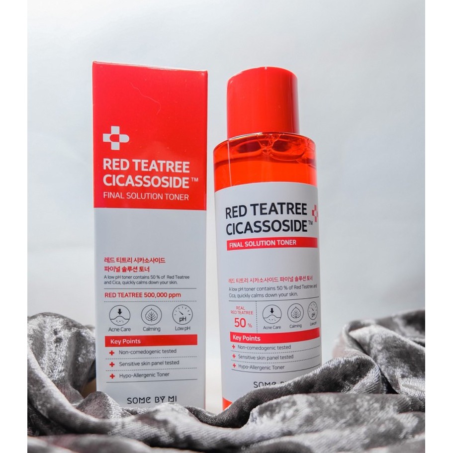 Nước Hoa Hồng Giảm Mụn, Phục Hồi Cho Da Nhạy Cảm Some By Mi Red TeaTree Cicassoside Final Solution Toner 150ml + Tặng Kèm 1 Túi Lưới Rửa Mặt Tạo Bọt