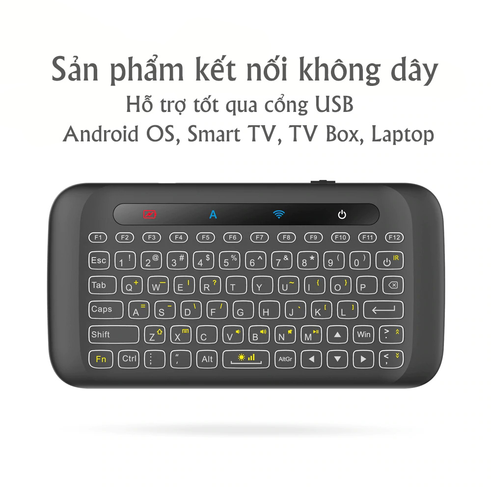 Bàn phím không dây mini có trackpad cho SmartTV, TVbox, Android OS, Laptop, Máy tính H20 Mai Lee - Hàng chính hãng