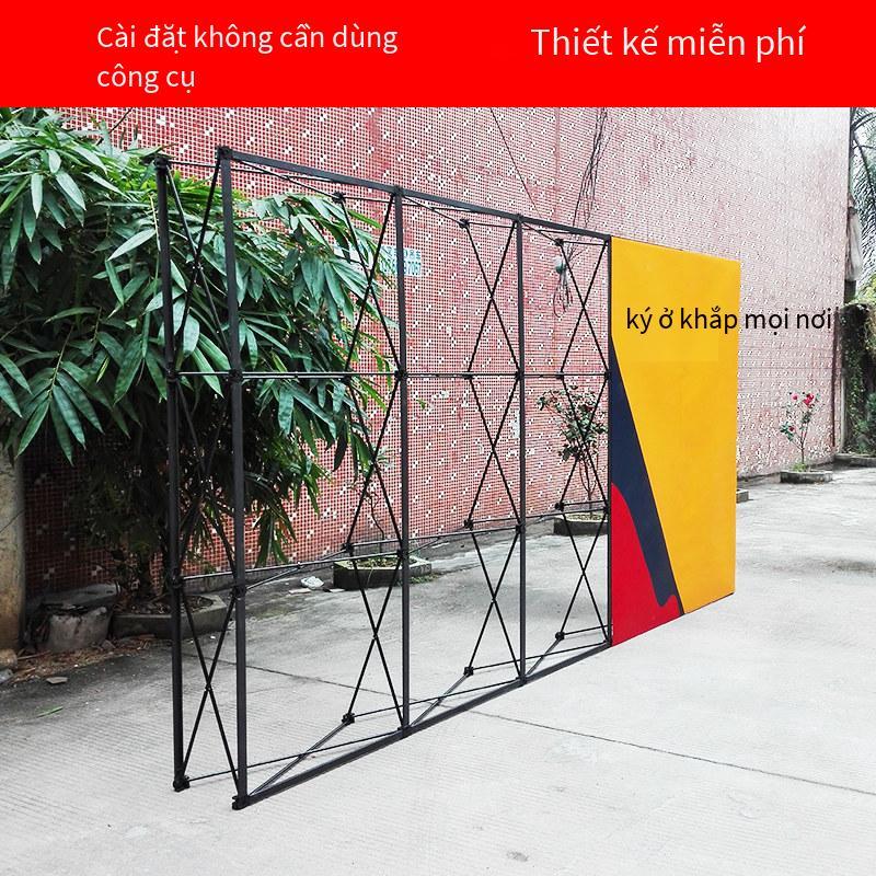 Phong cách mới nhất lưới kéo giá trưng bày sắt gấp xách tay check-in nền giá in phun chữ ký treo tường đám cưới giá treo bảng quảng cáo KT