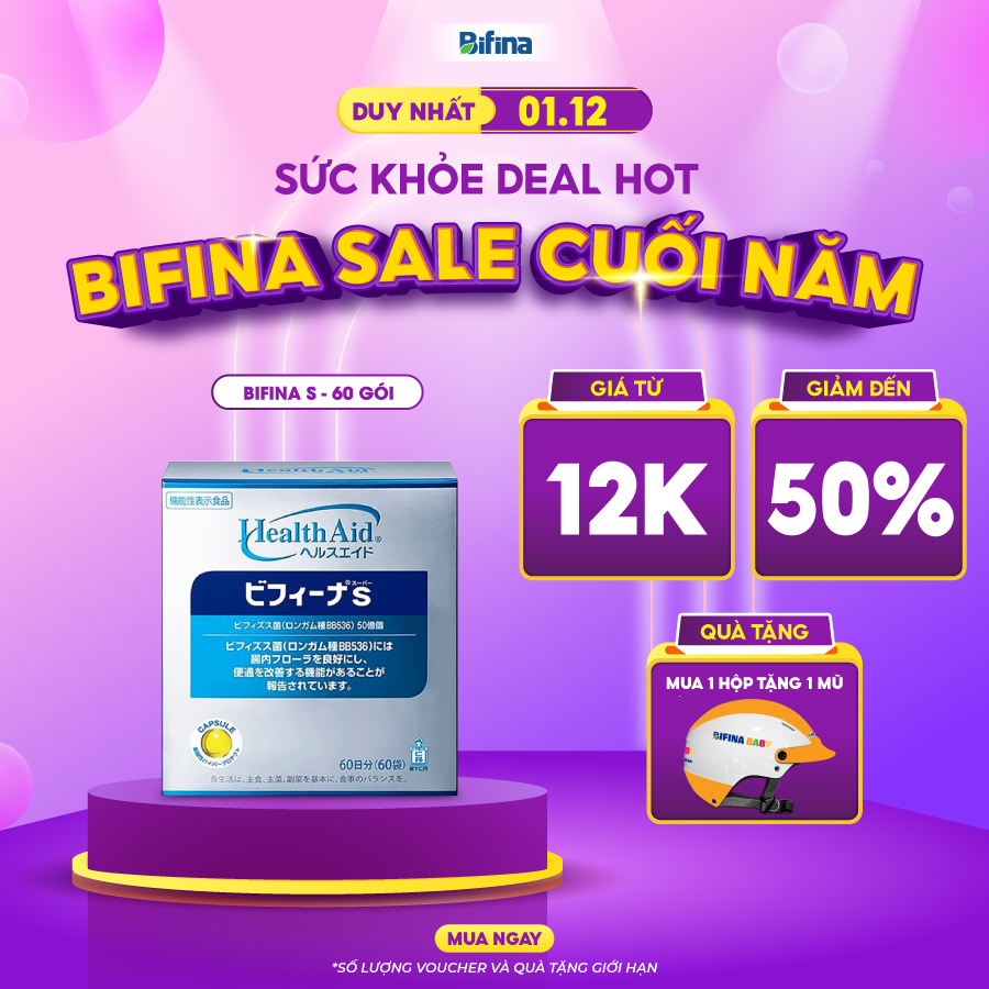 Thải Độc Đại Tràng, Thải Độc Ruột - BIFINA NHẬT BẢN, loại S 60 gói - Nhuận tràng, Detox, làm sạch ruột,không dùng cafe