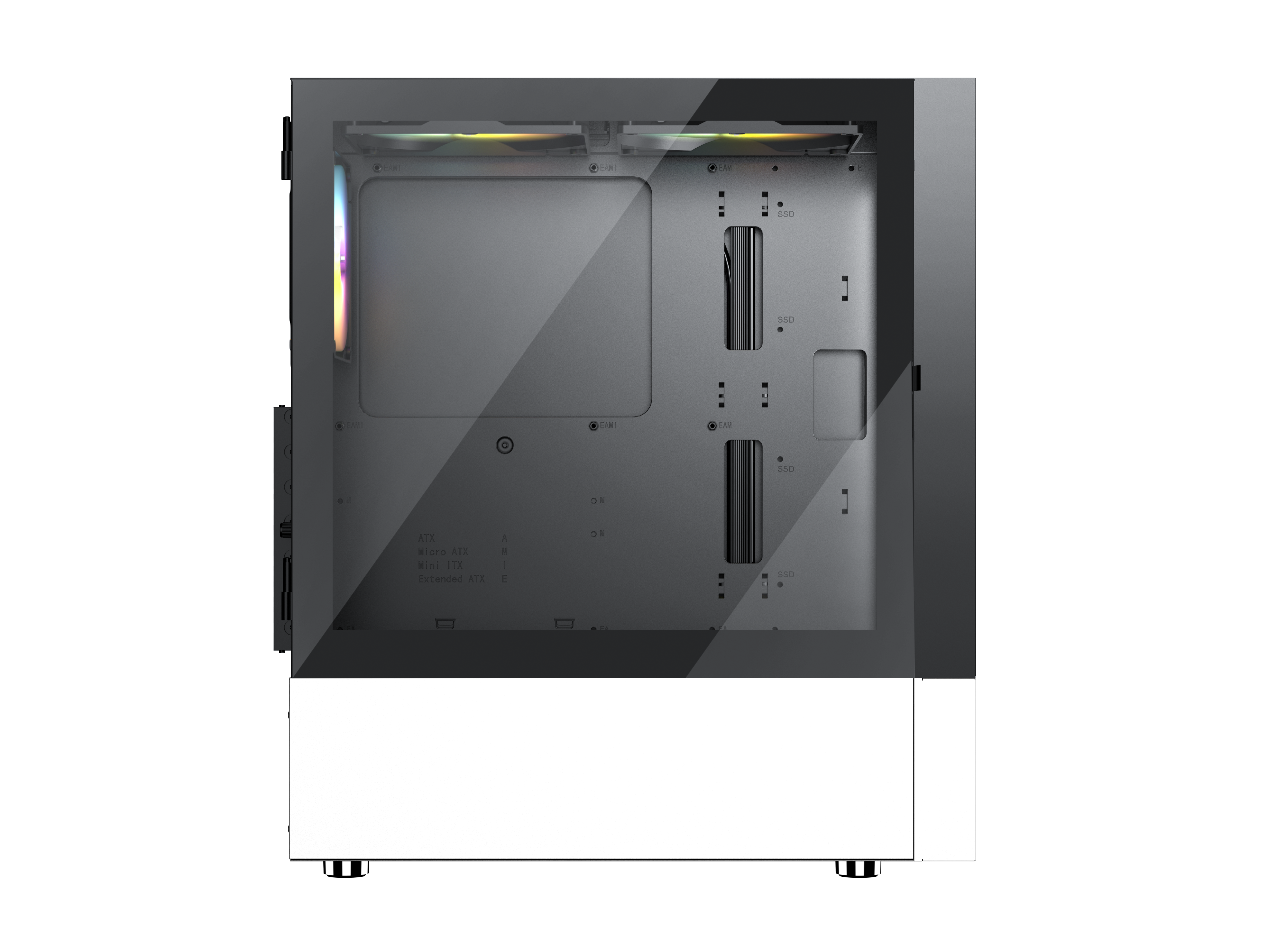 CASE MAGIC GM-04 BLACK AND WHITE GLASS 3 FAN (ATX) - Hàng chính hãng