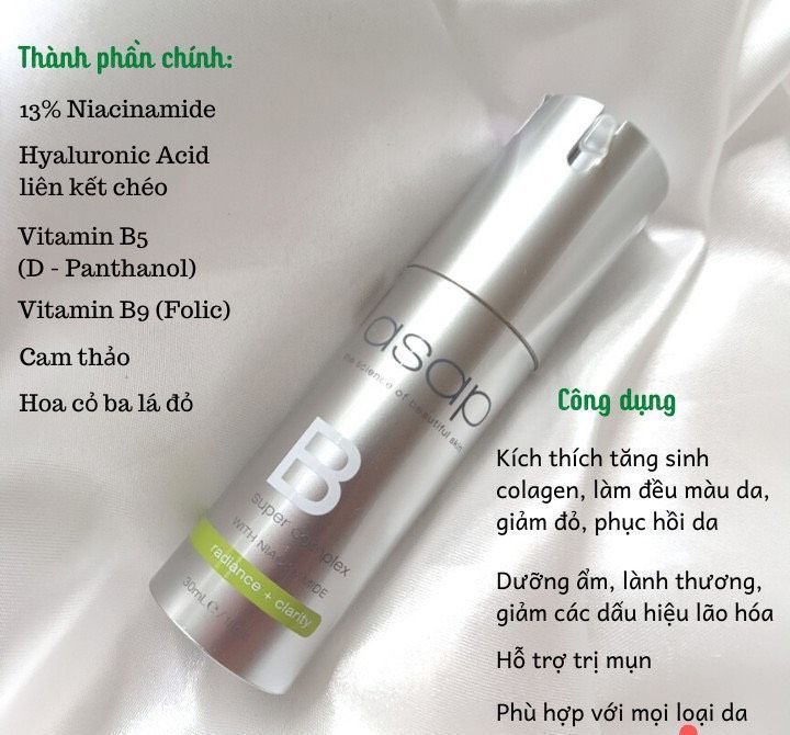 Tinh Chất Làm Giảm Nếp Nhăn Asap B Super Complex With Niacinamide