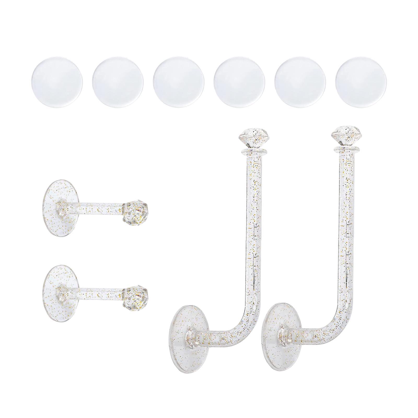 Hairpin Storage Rack Wall Mount Transparent Hook for Office Kitchen Bathroom