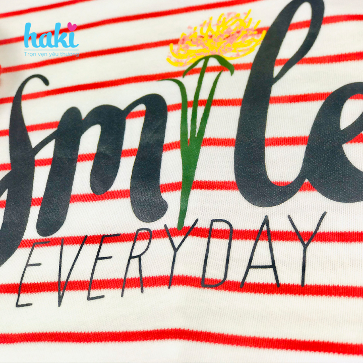 Váy bé gái kẻ Smile Everyday