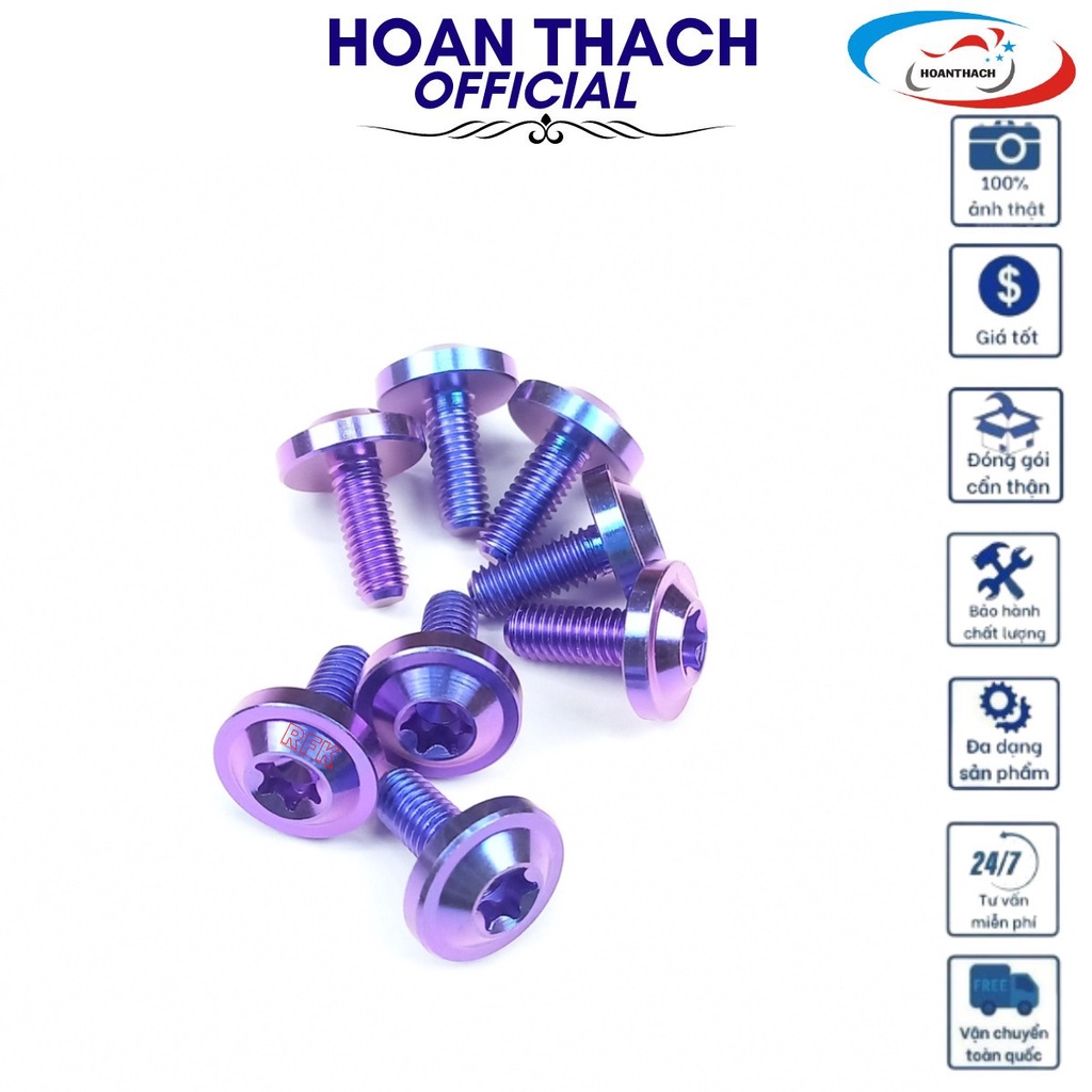 Ốc Gr5 Titan Dù 6L15 Tím ốp pô , đít pô cho xe máy Vario HOANTHACH SP010598 (giá 1 con)