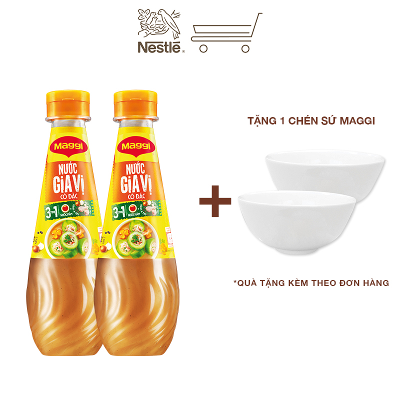 [Tặng 1 chén sứ Maggi] Combo 2 chai nước gia vị cô đặc Maggi