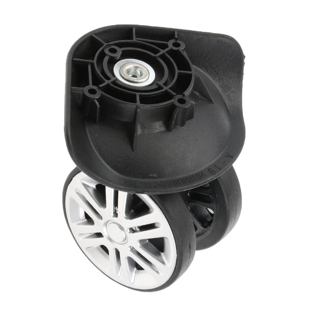 4x 2 Pieces Black Replacement A19 Dual Roller Wheels Luggage Swivel Suitcase Casters Repair Accessory