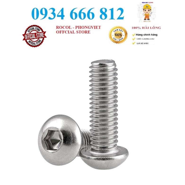 Combo 50c bulong lục giác chìm đầu cầu INOX 304 M3, M3X6, M3X8, M3X10, M3X12, M3X16, M3X20
