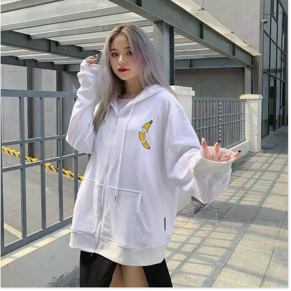 Áo hoodies dây kéo NỮ SIÊU XINH , CUTE HÌNH CHUỐI THỜI TRANG KME FASHION