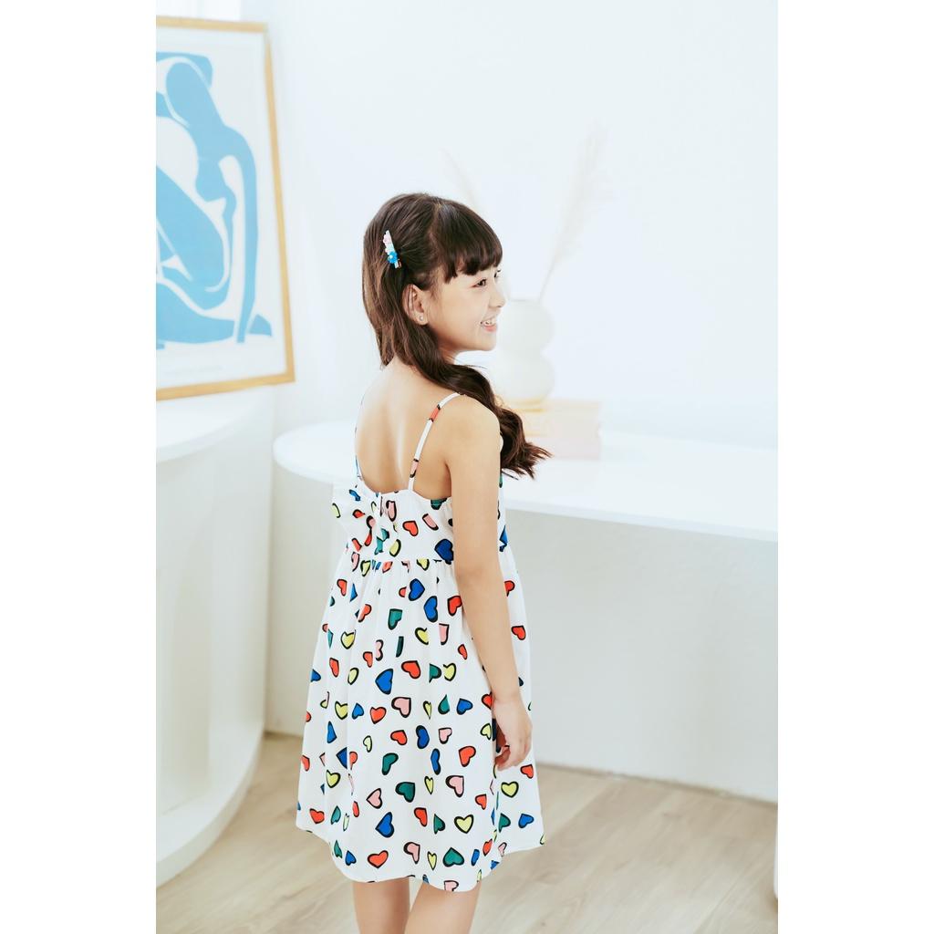 Váy đầm bé gái 2 dây mùa hè ,nơ sau lưng, BKID SHOP