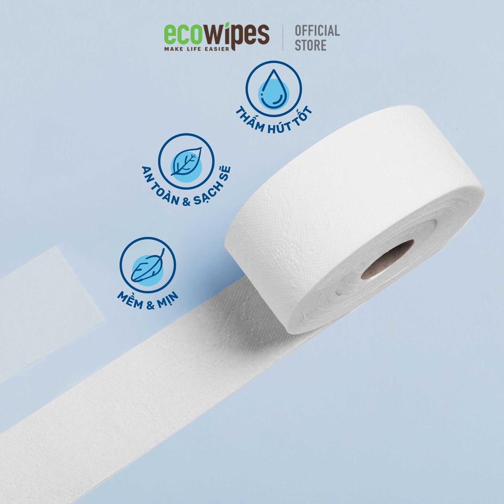 Combo 10 cuộn giấy vệ sinh giấy cuộn cao cấp Ecotissue cuộn lớn 700gr thấm hút tốt mềm mịn an toàn sạch sẽ