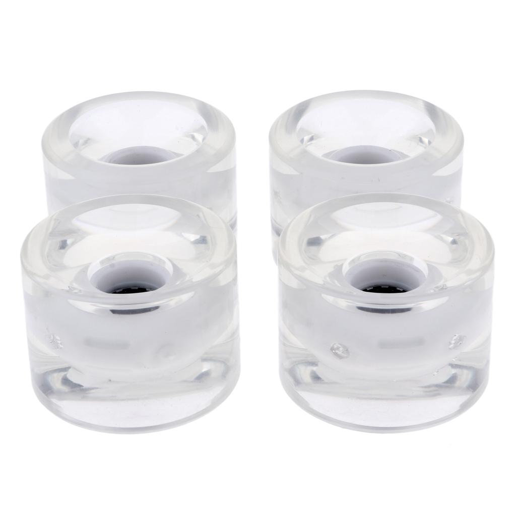 4pcs Longboard Light Up Wheels Skateboard Cruiser Repair Rebuilding White