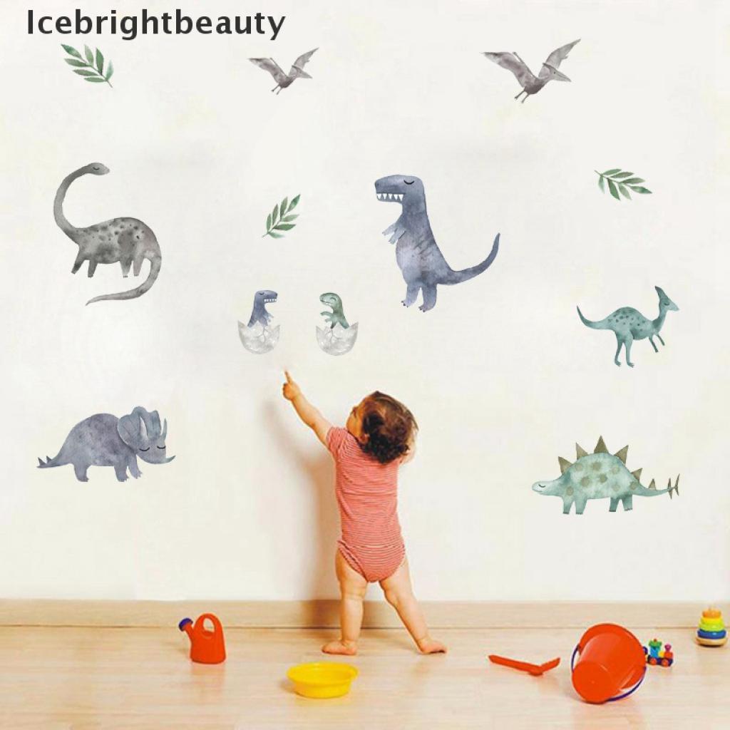 Icebrightbeauty 3d Dinosaur Wall stickers Cartoon Living Room Jurassic Period Animal Decal VN