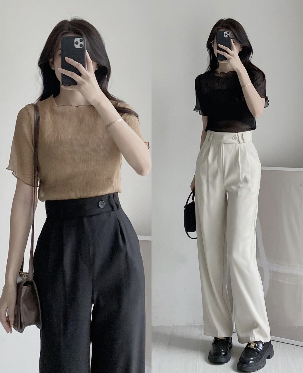O THUN CROPTOP ỐNG + ÁO LƯỚI TAY NGẮN SUÔNG TRƠN ĐI TIỆC ĐI CHƠI DẠO PHỐ ĐI BIỂN ĐI LÀM CÔNG SỞ