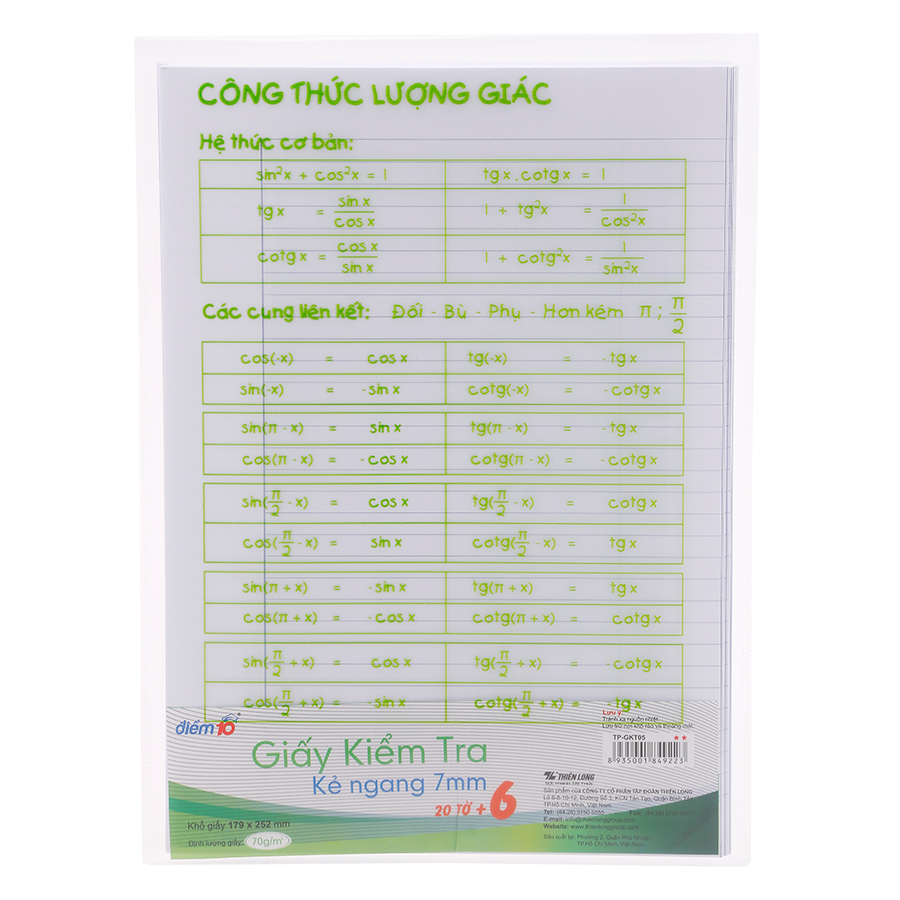 Giấy Kiểm Tra Thiên Long TP-GKT 05 Kẻ Ngang