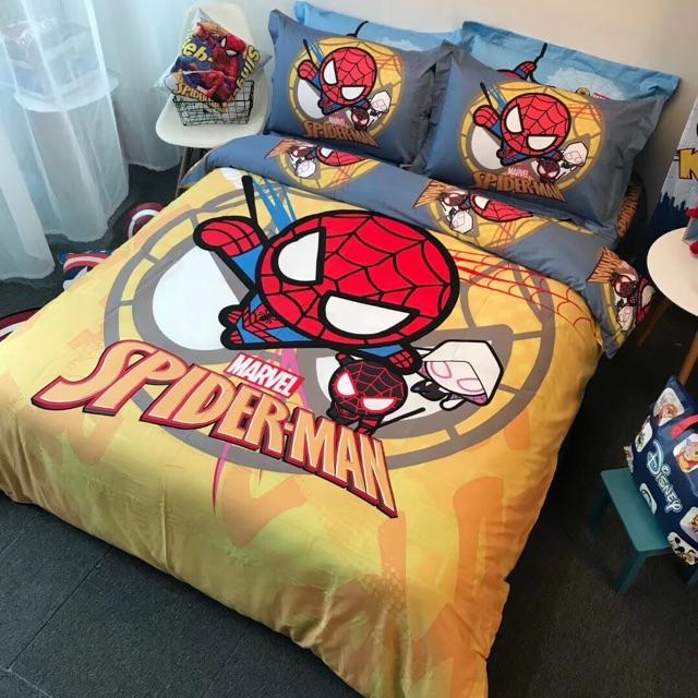 Set Cotton 3D Disney Hàng Nhập Khẩu Cao Cấp 4 Món Mẫu Người Nhện Vàng 1