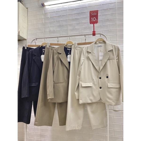 Set blazer over + quần suông ống rộng (S/M/L