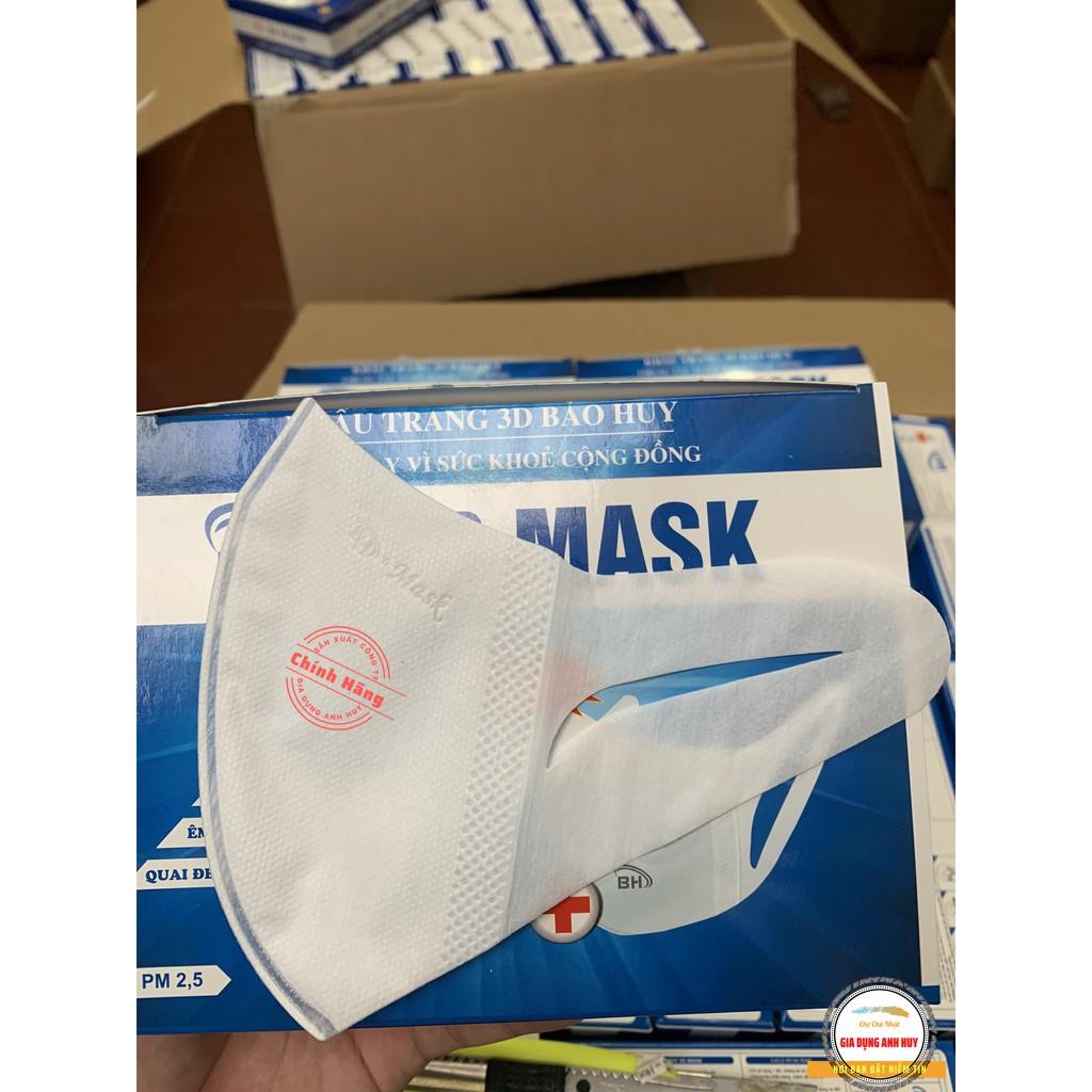 Khẩu trang 3D mask là khẩu trang y tế cao cấp có quai đeo co dãn không đau tai shop Movava - combo hộp 50 chiếc KT3D