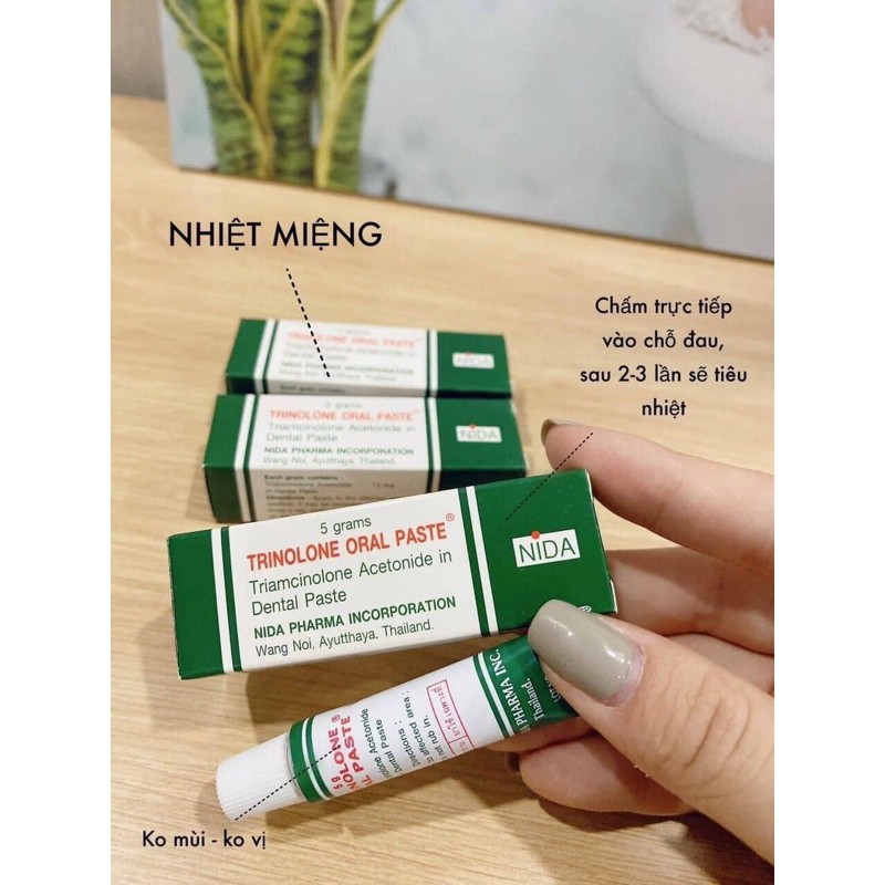 Kem bôi nhiệt miệng .Kem nhiệt miệng Trinolone Oral Paste Thái Lan 5gr